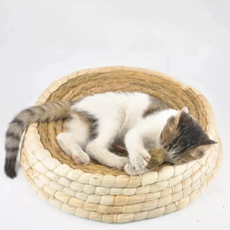 Panier pour Chat en Rotin